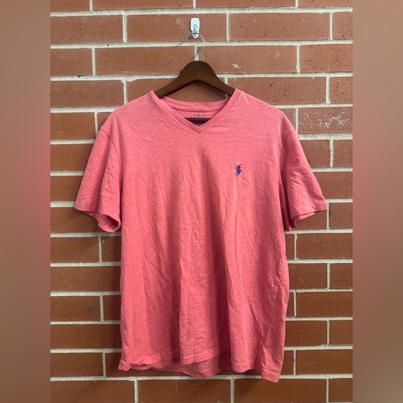 Polo Ralph Lauren Other - Polo Ralph Lauren Red Heather V-Neck T-Shirt Men’s Medium Pony Logo